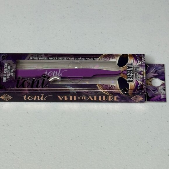 Ioni Nail Art Tweezers – Fine Tip Precision Tool for Gems – Purple - Picture 4 of 4